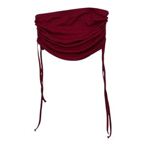 Unbranded Woman’s Red Ruched Strapless Tube Top - Size Small